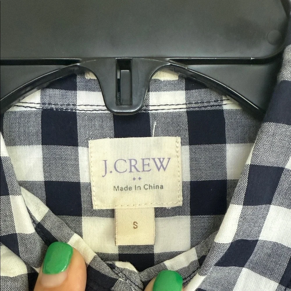 J. Crew Navy and White Plaid Men's Shirt